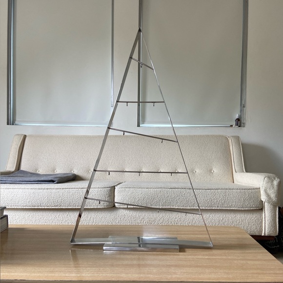 Crate and Barrel Metal Christmas Tree with glass ornaments - Picture 2 of 5